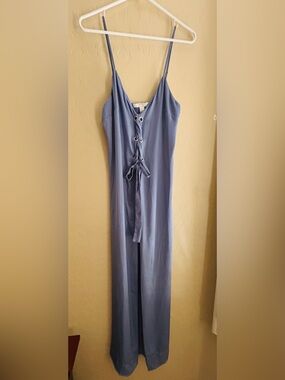 Forever 21 Slate Blue Lace-Up Maxi Dress ~ Women’s Medium